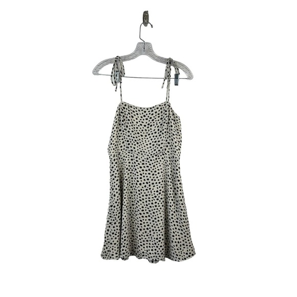 GB Tie Strap‎ Dotted Mini Square Neckline Smocked Back Dress Sz M - Picture 1 of 4